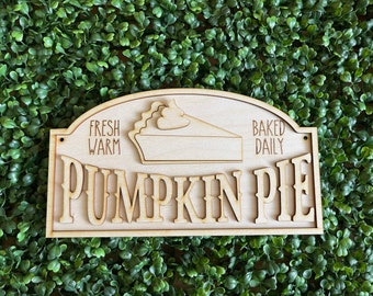 Fall DIY wood sign - Pumpkin Pie unfinished cut out home decor craft supply sign kit blanks