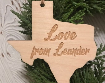 Leander Texas Ornament - Love from Leander