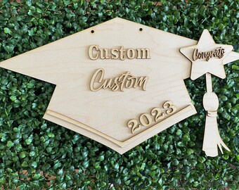 DIY Graduation wood sign - Personalized unfinished blank paint party elementary middle school high school university college