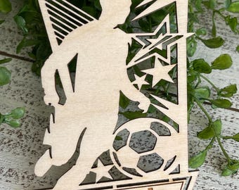 Soccer Tag Custom Ornament - personalized male boy team goal spirit senior gift