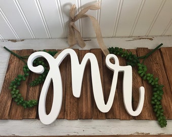 Mr & Mrs signs (set) - wall table chair decor decoration white