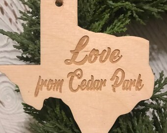 Cedar Park Texas Ornament - Love from Cedar Park