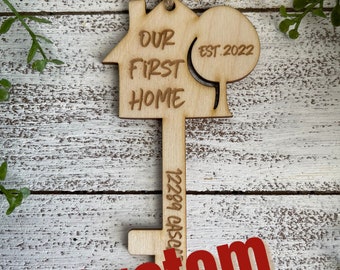 2022 New Home key Ornament Custom - New Home Realtor Gift Real Estate present homeowners first