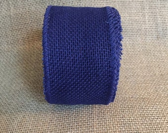 Blue Burlap Ribbon Roll 2.5" x 15ft Patriotic USA July 4th