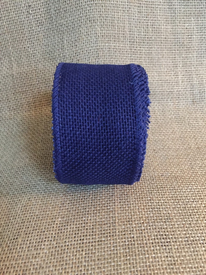 Blue Burlap Ribbon Roll 2.5 x 15ft Patriotic USA July 4th