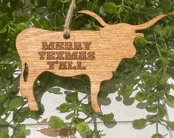 Texas Longhorn Ornament Christmas tag 2025 2026