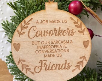 Coworker Christmas Ornament - friends boss employees gift white elephant exchange
