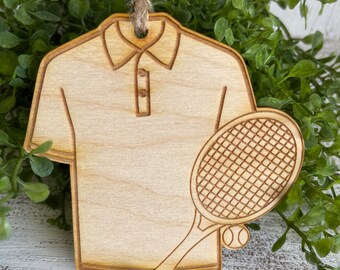 Tennis Tag Ornament - male ball court team spirit senior gift