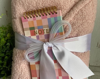 Graduation Gift Set - Pink Laptop cover, note pad, note cards - Dorm decor college going away present pink care package