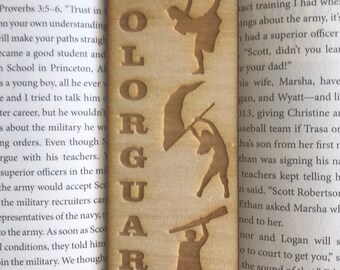 Colorguard Laser Engraved Wood bookmark - Reading Book Library color guard