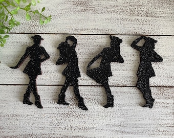 Drill Team wood cutouts -  glitter version drill team 4 inch dancer high school homecoming mum senior gift favor event banquet HOCO