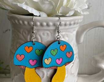 Mushroom Statement Dangle Earrings