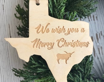 Texas Ornament - Longhorn Merry Christmas 2023