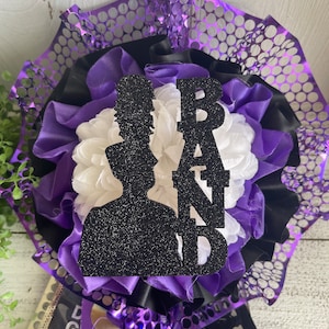 Band wood cutouts -  glitter DIY natural version team marching high school homecoming mum senior gift favor event banquet HOCO summer camp