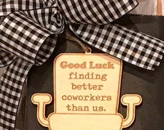 Coworker Farewell Tag Ornament Good Luck