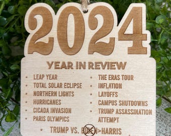 2024 Year in Review Ornament - the year of list keepsake reminder humor funny quarantined memory struggle momento wedding favor