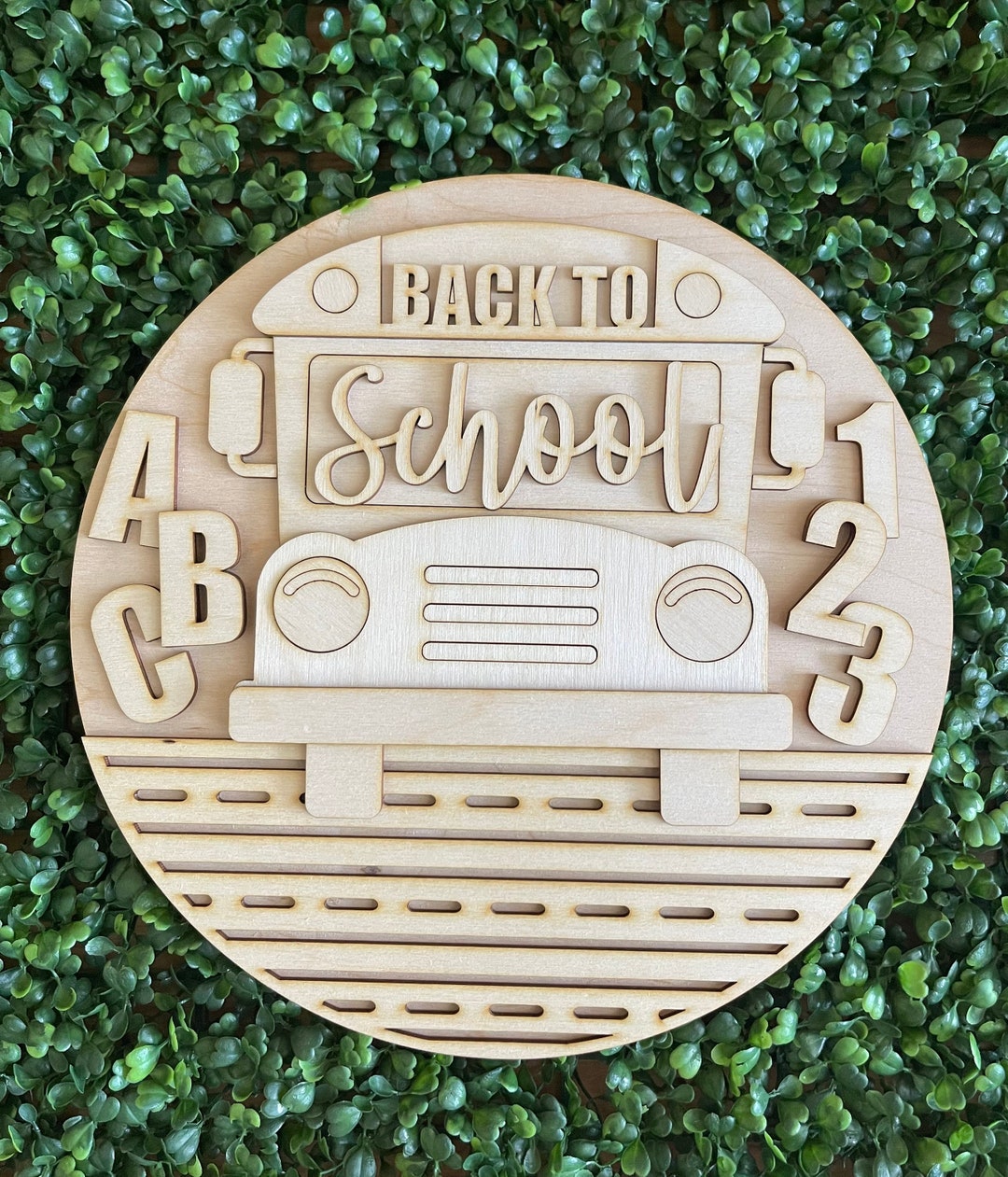 DIY Back to School Wood Sign - Unfinished Blank Paint Party Round ...
