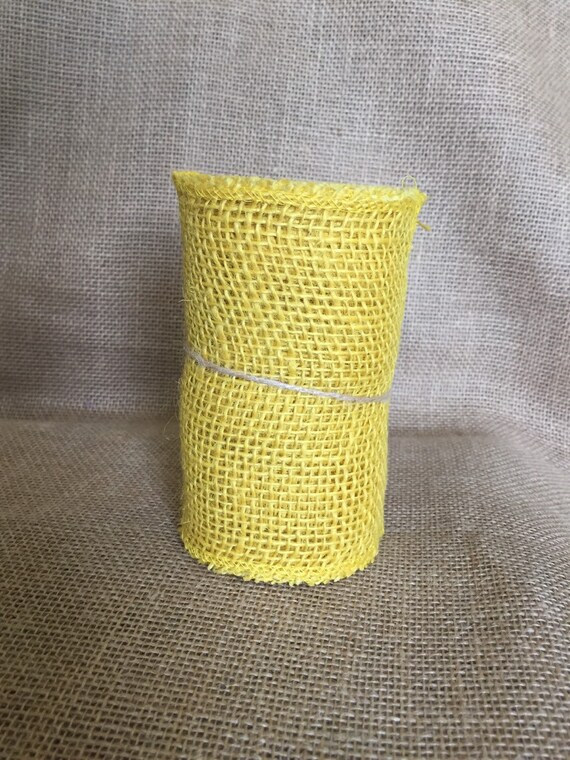 Yellow Burlap Ribbon 5.5
