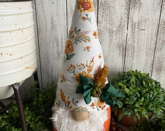 Fall Thanksgiving Gnome - decor tiered tray kitchen shelf sitter floral fall autumn pie Turkey pumpkin thankful blessed