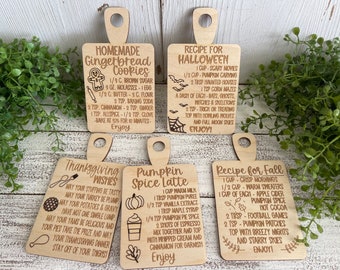 Holiday Cutting Board DIY Sign - Recipe unfinished Blank Supply home decor kitchen family table top counter wall tiered tray