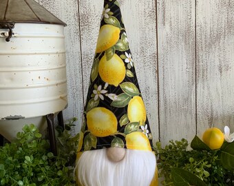 Lemon themed Gnome - Kitchen Dining decor fall autumn tiered tray filler spring summer blue yellow White