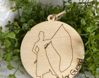 Colorguard Ornament Tag - Color Guard simple minimalist marching band team spirit drum corp 2022 version Senior gift female flag