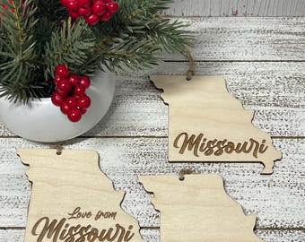 Missouri Ornament - State travel souvenir keepsake tag wedding party favor special event