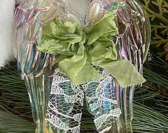 Angel wings Christmas ornament - remembrance memorial in loving memory sympathy gift