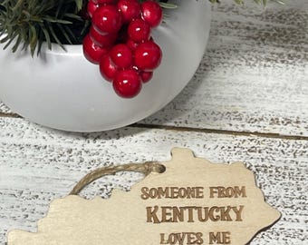 Kentucky Ornament - State travel souvenir keepsake tag wedding party favor special event
