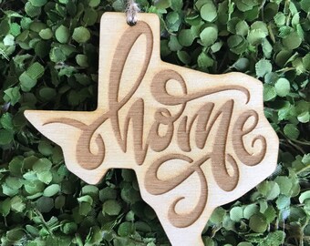 Texas Tag Ornament - Home Lone Star State City hometown TX souvenir keepsake memory state 2022 wood laser welcome gift home