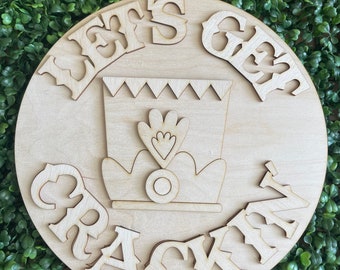 Christmas DIY wood sign - Nutcracker let’s get crackin round unfinished home decor blank