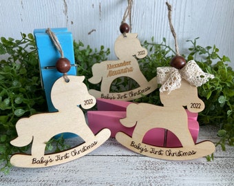 Baby's First Christmas - Rocking Horse Keepsake memento new parent gift 2023