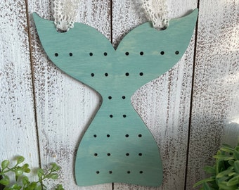 Mermaid tail earrings holder - Patina