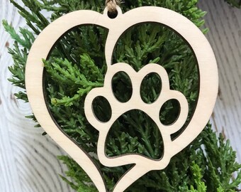 Pet Paw ornament- cat dog rescue pet mom dad 2024
