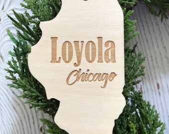 Loyola Chicago Ornament tag - gift favor graduation graduate