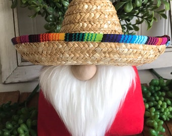 Fiesta Gnome - Kitchen Dining decor tiered tray centerpiece party vignette table shelf sitter sombrero sarape