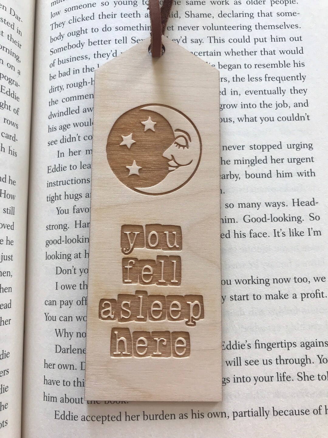 Wood Bookmark - You Fell Asleep Here Laser Engraved Reading Book ...
