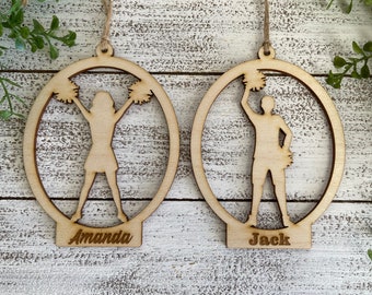 Custom Oval Cheer Tag Ornament with name - personalized