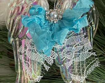 Angel wings Christmas ornament - remembrance memorial in loving memory sympathy gift