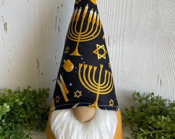 Hanukkah Gnome - home decor tiered tray centerpiece vignette table shelf sitter hostess gift Chanukah menorah party