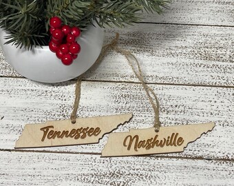 Tennessee Ornament - State travel souvenir keepsake tag wedding party favor special event