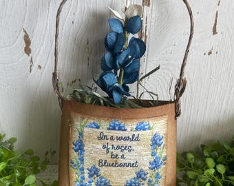 Texas Bluebonnet Faux Flower Hanger – Lone Star State Wildflower Home Decor Accent