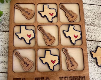 Tic Tac Austin game - Texas TX Texans gift present game room night dorm realtor welcome favor keepsake souvenir western guitar live music