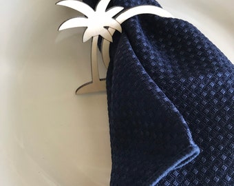 Palm Tree napkin ring - birch wood holder dinnerware setting