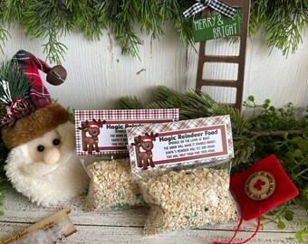 Reindeer food packet - Santa Rudolph the red nosed sleigh Christmas Eve games party favor stocking stuffer teacher