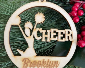 Custom Cheer Tag Ornament with name - personalized