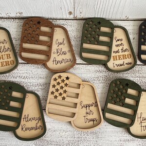 Christmas Ornament - Military Dog Tag USA America tag favor gift service duty hero memorial