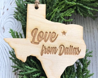 Love from Dallas Texas Tag Ornament