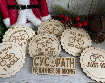 Bicycle cycling Ornament - tag favor gift bike sport exercise spin cyclist ride
