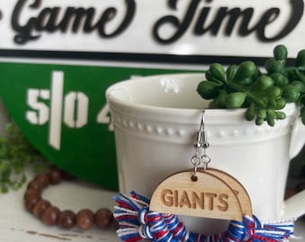 Giants earrings - dangle statement fringe wood high school little league Volleyball